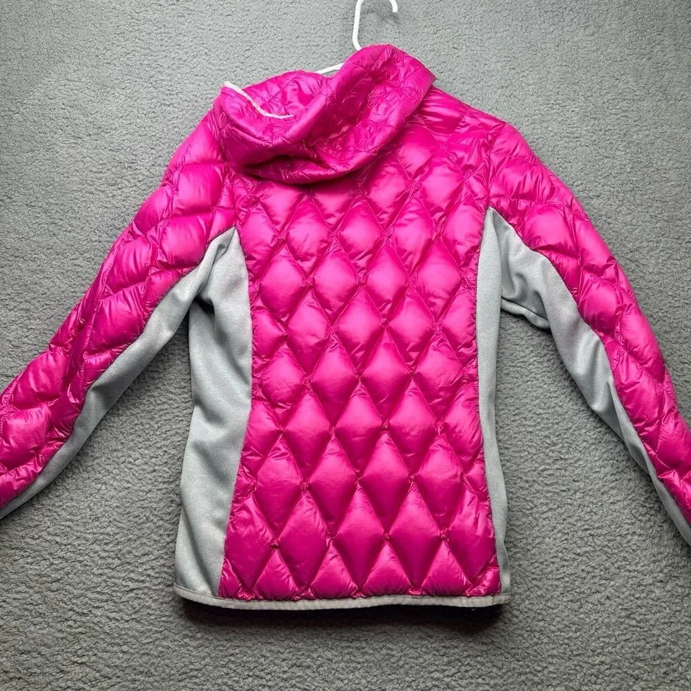 Gerry down fill power 650 girls puffer jacket Barbie pink and gray size 14/16